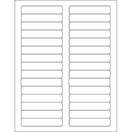 3 <span class='fraction'>7/16</span> x 2/3" White Rectangle Laser Labels