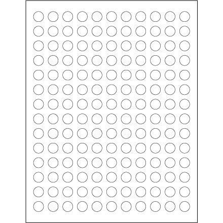 1/2" White Circle Laser Labels