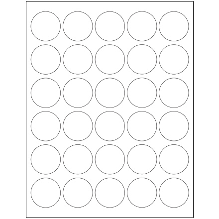 1 <span class='fraction'>1/2</span>" White Circle Laser Labels