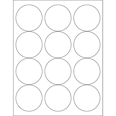 2 <span class='fraction'>1/2</span>" White Circle Laser Labels