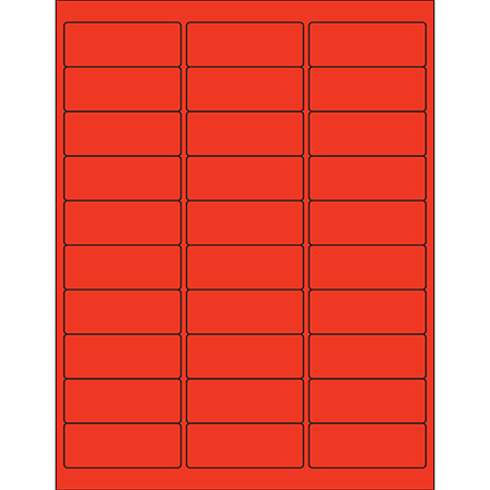 2 <span class='fraction'>5/8</span> x 1" Red Rectangle Laser Labels