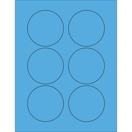 3" Fluorescent Blue Circle Laser Labels