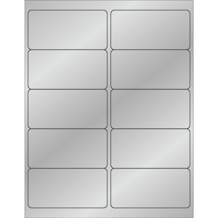4 x 2" Silver Foil Rectangle Laser Labels